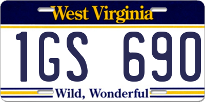 WV license plate 1GS690