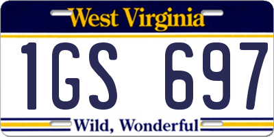WV license plate 1GS697
