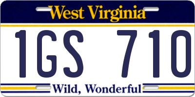 WV license plate 1GS710