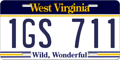WV license plate 1GS711