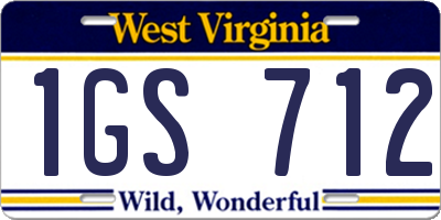 WV license plate 1GS712