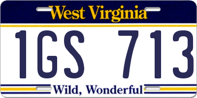 WV license plate 1GS713
