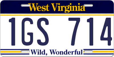 WV license plate 1GS714