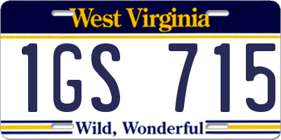 WV license plate 1GS715