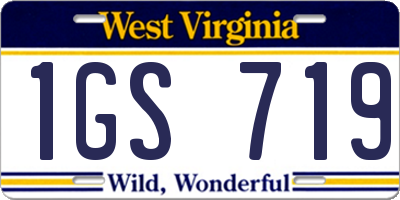 WV license plate 1GS719