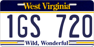 WV license plate 1GS720
