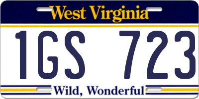 WV license plate 1GS723