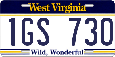 WV license plate 1GS730