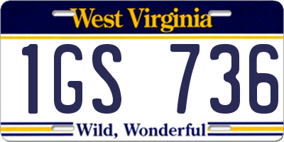 WV license plate 1GS736