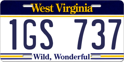 WV license plate 1GS737