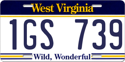 WV license plate 1GS739