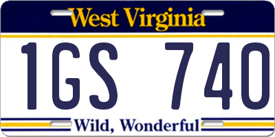 WV license plate 1GS740