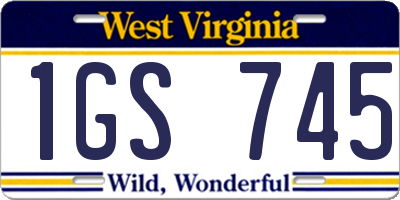 WV license plate 1GS745