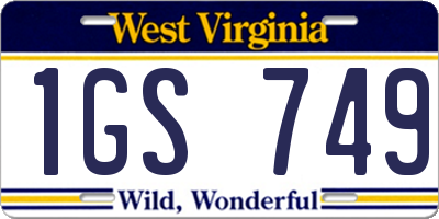 WV license plate 1GS749