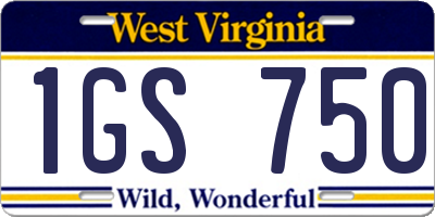 WV license plate 1GS750