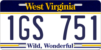 WV license plate 1GS751