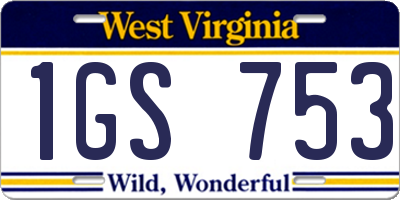 WV license plate 1GS753