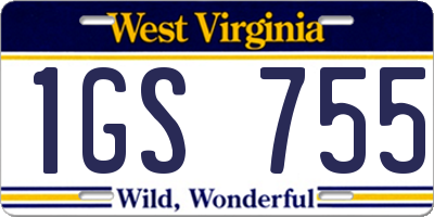 WV license plate 1GS755
