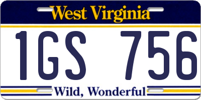 WV license plate 1GS756
