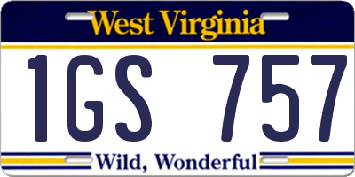 WV license plate 1GS757
