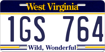 WV license plate 1GS764