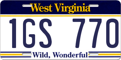 WV license plate 1GS770