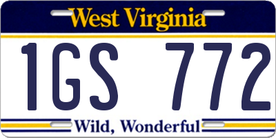 WV license plate 1GS772