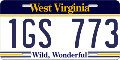 WV license plate 1GS773