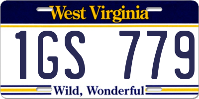 WV license plate 1GS779