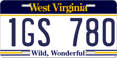 WV license plate 1GS780
