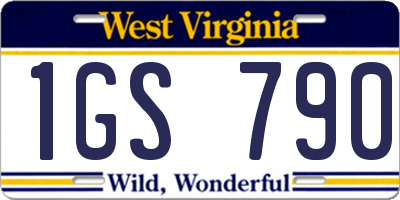 WV license plate 1GS790