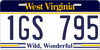 WV license plate 1GS795