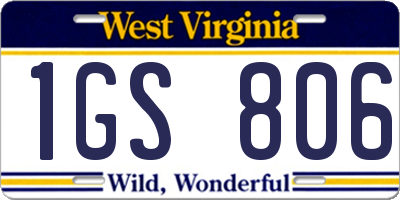 WV license plate 1GS806