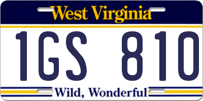 WV license plate 1GS810