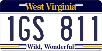 WV license plate 1GS811