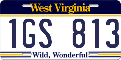 WV license plate 1GS813