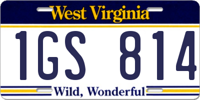 WV license plate 1GS814