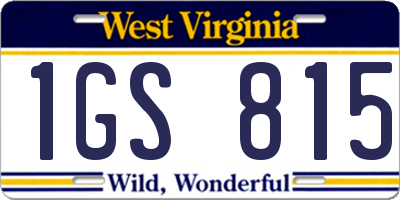 WV license plate 1GS815