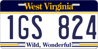 WV license plate 1GS824