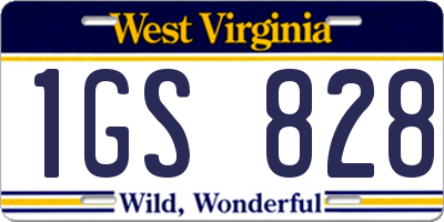 WV license plate 1GS828