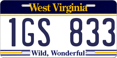 WV license plate 1GS833