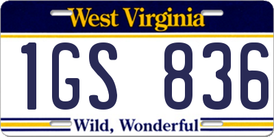 WV license plate 1GS836
