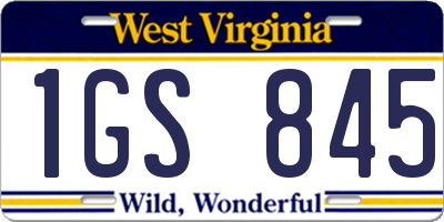 WV license plate 1GS845