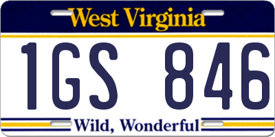 WV license plate 1GS846
