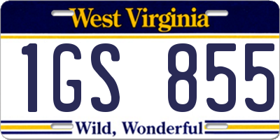 WV license plate 1GS855