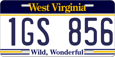 WV license plate 1GS856