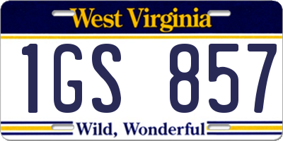 WV license plate 1GS857