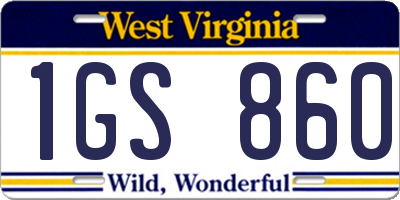 WV license plate 1GS860