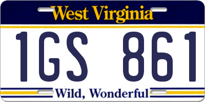 WV license plate 1GS861