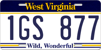 WV license plate 1GS877
